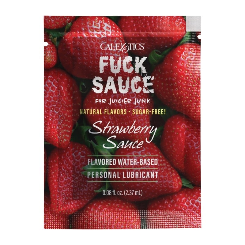 Fuck Sauce Flavored Water Based Personal Lubricant Sachet - .08 oz Strawberry Fuck Sauce Flavored Water Based Personal Lubricant Sachet - .08 oz Strawberry