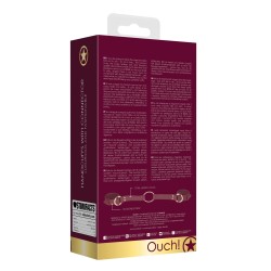 Shots Ouch Halo Handcuff w/Connector - Burgundy