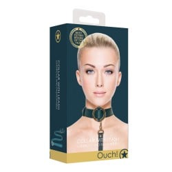 Shots Ouch Halo Collar w/Leash - Green