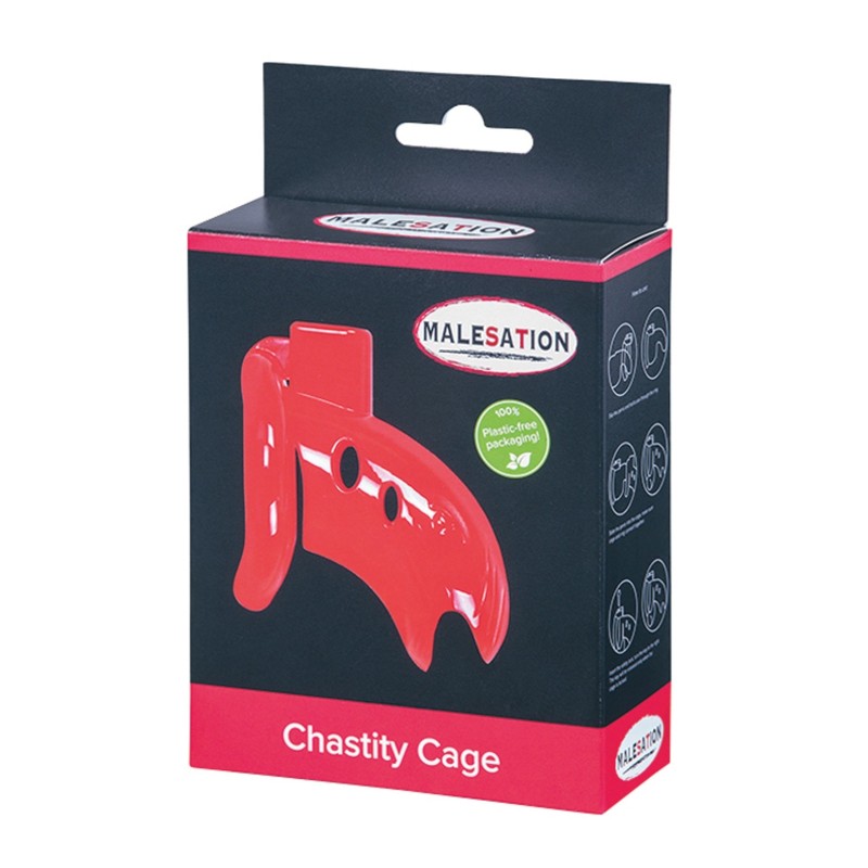 MALESATION Chastity Cage - Red MALESATION Chastity Cage - Red