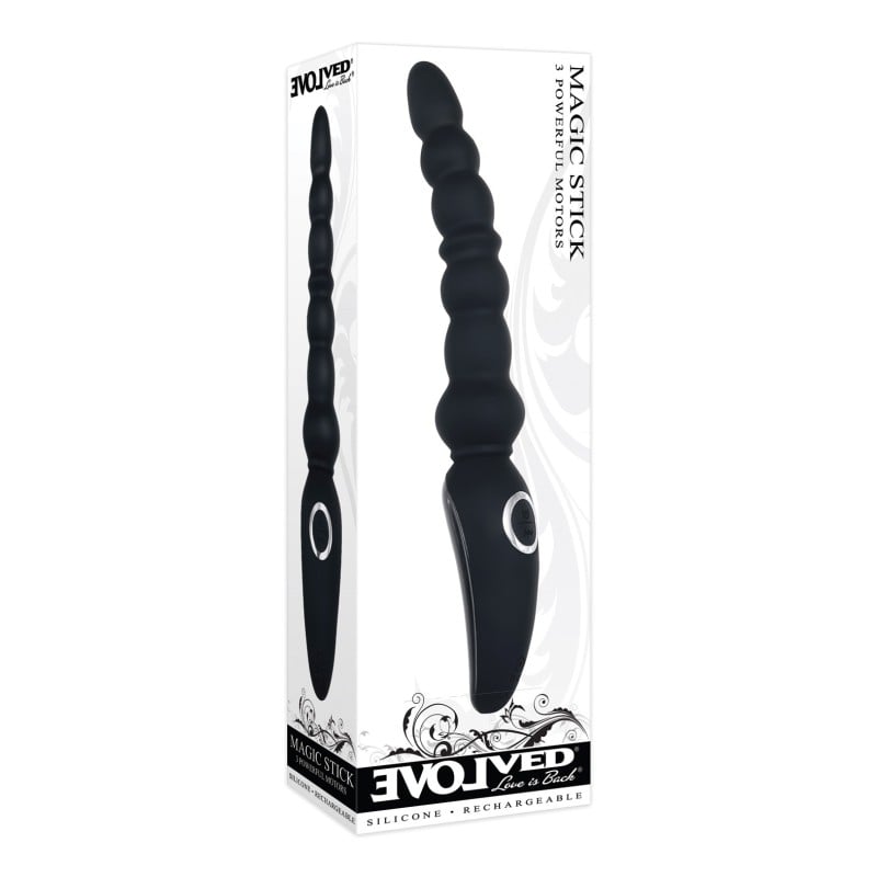 Evolved Magic Stick Beaded Vibrator - Black Evolved Magic Stick Beaded Vibrator - Black