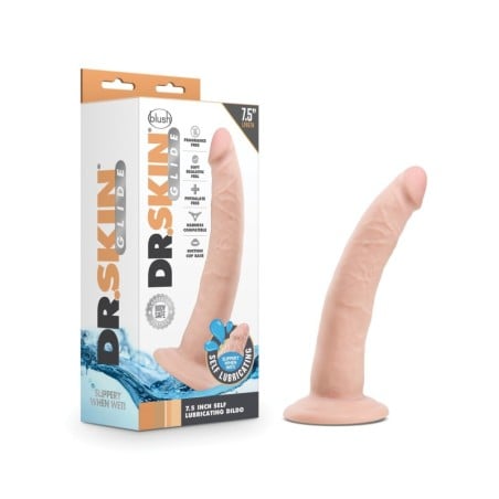 Blush Dr. Skin Glide 7.5" Self Lubricating Dildo - Vanilla