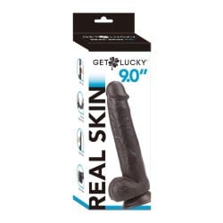 Get Lucky 9.0" Real Skin Series - Dark Brown