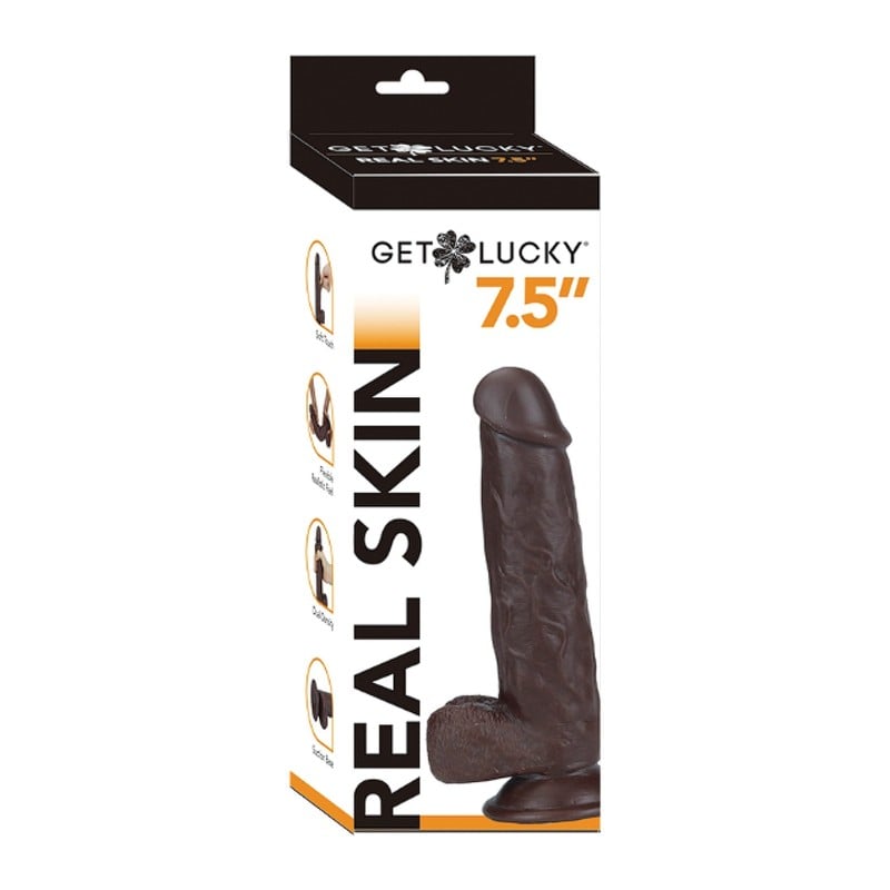 Get Lucky 7.5" Real Skin Series - Dark Brown Get Lucky 7.5" Real Skin Series - Dark Brown