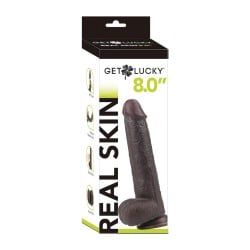 Get Lucky 8.0" Real Skin Series - Dark Brown