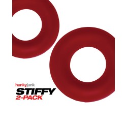 Hunky Junk Stiffy 2 Pack Cockrings - Cherry Ice