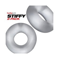 Hunky Junk Stiffy 2 Pack Cockrings - Clear Ice