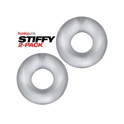 Hunky Junk Stiffy 2 Pack Cockrings - Clear Ice