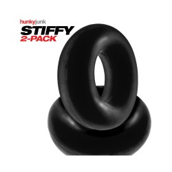 Hunky Junk Stiffy 2 Pack Cockrings - Tar Ice