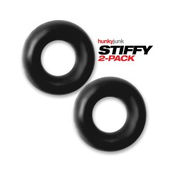 Hunky Junk Stiffy 2 Pack Cockrings - Tar Ice