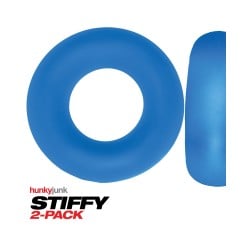 Hunky Junk Stiffy 2 Pack Cockrings - Teal Ice