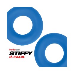 Hunky Junk Stiffy 2 Pack Cockrings - Teal Ice