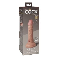 King Cock Elite 6" Dual Density Silicone Cock - Light