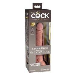 King Cock Elite 7" Dual Density Silicone Cock - Light