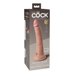 King Cock Elite 7" Dual Density Silicone Cock - Light