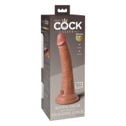 King Cock Elite 7" Dual Density Silicone Cock - Tan