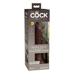 King Cock Elite 7" Dual Density Silicone Cock - Brown