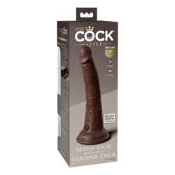 King Cock Elite 7" Dual Density Silicone Cock - Brown
