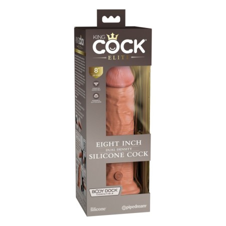 King Cock Elite 8" Dual Density Silicone Cock - Tan