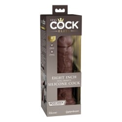 King Cock Elite 8" Dual Density Silicone Cock - Brown