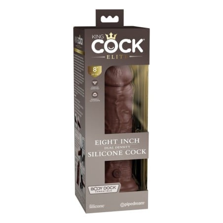 King Cock Elite 8" Dual Density Silicone Cock - Brown
