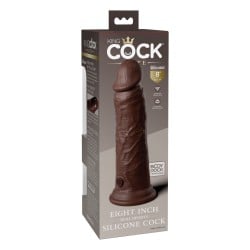 King Cock Elite 8" Dual Density Silicone Cock - Brown