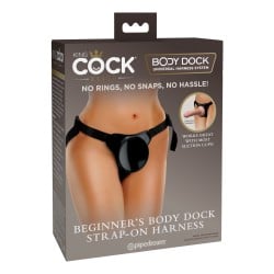 King Cock Elite Beginner's Body Dock Strap On Harness - Black