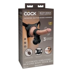 King Cock Elite Ultimate Vibrating Silicone Body Dock Kit w/Remote