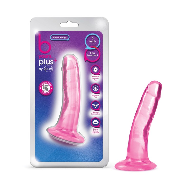 Blush B Yours Plus 5.5" Hard n' Happy Dildo - Pink Blush B Yours Plus 5.5" Hard n' Happy Dildo - Pink