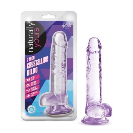 Blush Naturally Yours 7" Crystalline Dildo - Amethyst
