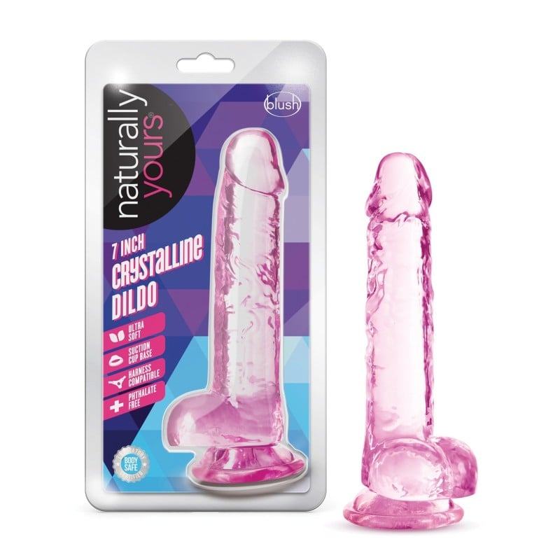 Blush Naturally Yours 7" Crystalline Dildo - Rose Blush Naturally Yours 7" Crystalline Dildo - Rose