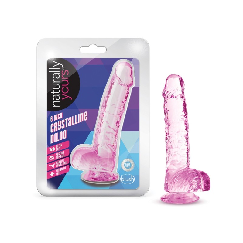 Blush Naturally Yours 6" Crystalline Dildo - Rose Blush Naturally Yours 6" Crystalline Dildo - Rose