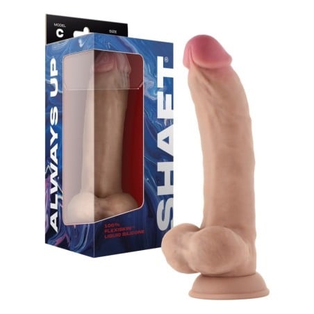 Shaft Model C Flexskin Liquid Silicone 9.5" Curved Dong w/Balls - Pine