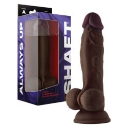 Shaft Model A Flexskin Liquid Silicone 9.5" Dong w/Balls - Mahogany