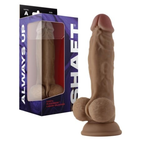 Shaft Model A Flexskin Liquid Silicone 9.5" Dong w/Balls - Oak