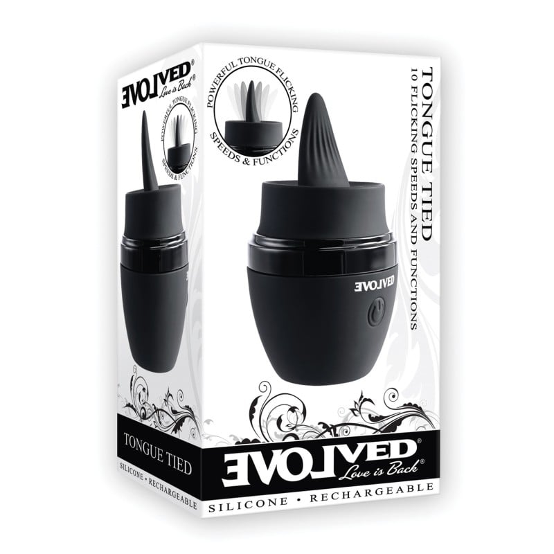 Evolved Tongue Tied Flicking Massager - Black Evolved Tongue Tied Flicking Massager - Black