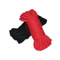 Plesur Cotton Shibari Bondage Rope 2 Pack - Black/Red