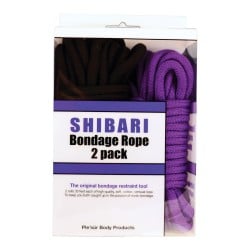 Plesur Cotton Shibari Bondage Rope 2 Pack - Black/Purple