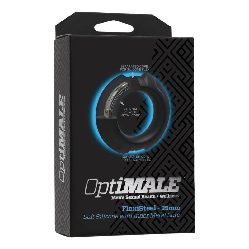 OptiMale FlexiSteel Cock Ring - 35mm Black OptiMale FlexiSteel Cock Ring - 35mm Black