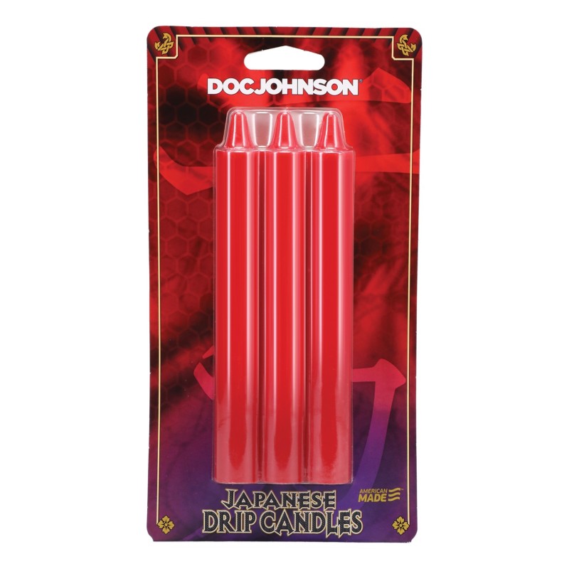 Japanese Drip Candles - Pack of 3 Red Japanese Drip Candles - Pack of 3 Red