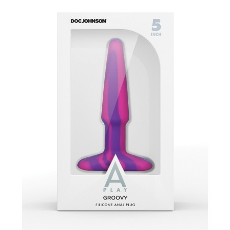 A Play 5" Goovy Silicone Anal Plug - Multicolor/Yellow