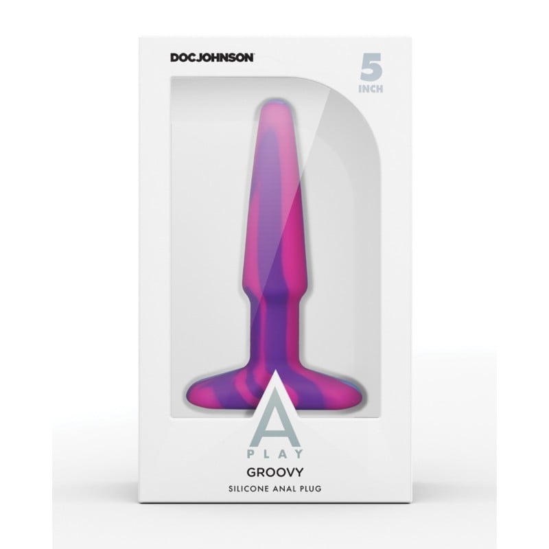 A Play 5" Goovy Silicone Anal Plug - Multicolor/Pink A Play 5" Goovy Silicone Anal Plug - Multicolor/Pink