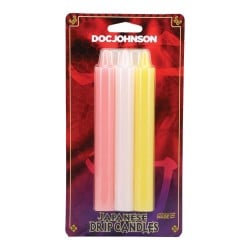 Japanese Drip Candles - Pack of 3 Pink/White/Yellow