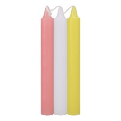 Japanese Drip Candles - Pack of 3 Pink/White/Yellow