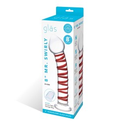 Glas 8" Mr. Swirly Glass Dildo - Red