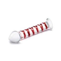 Glas 8" Mr. Swirly Glass Dildo - Red