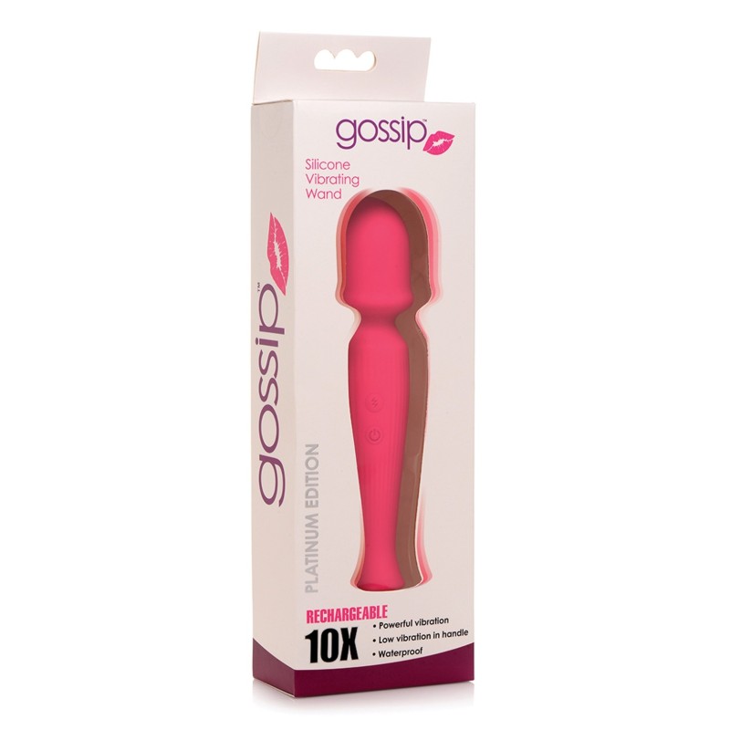 Curve Novelties Gossip Silicone Vibrating Wand 10x - Magenta Curve Novelties Gossip Silicone Vibrating Wand 10x - Magenta