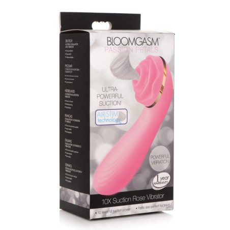 Inmi Bloomgasm Passion Petals 10X Silicone Suction Rose Vibrator - Pink