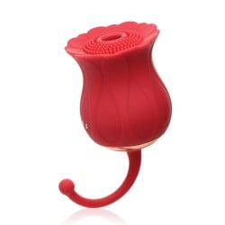 Inmi Bloomgasm Royalty Rose Textured Suction Clit Stimulator - Red