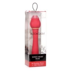 Inmi Bloomgasm Sweet Heart Rose 5X Suction Rose & 10X Vibrator - Red